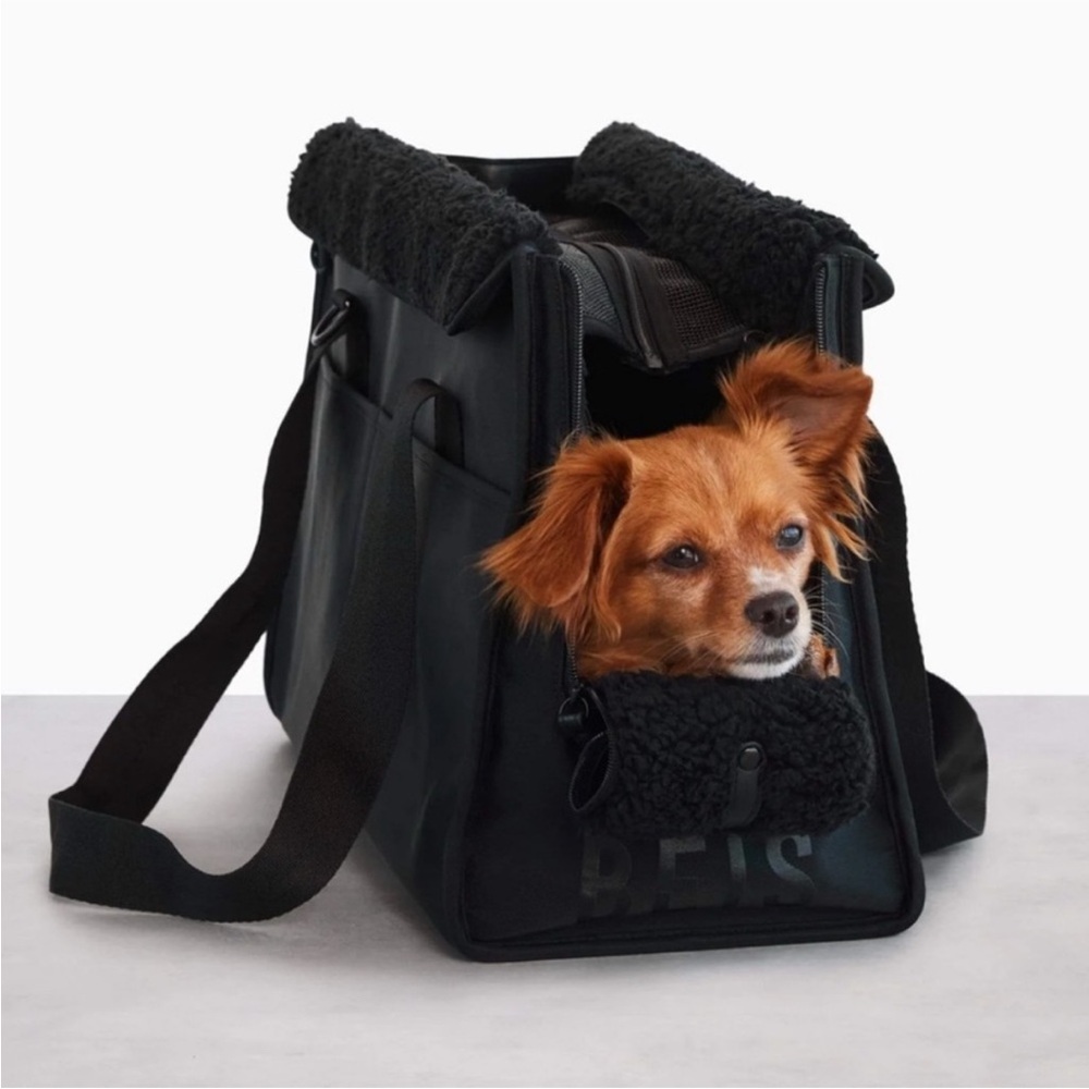 Beis Black Dog Carrier Bag
